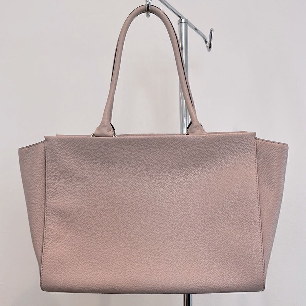 Kate Spade Mauve Pink Leather Satchel Handbag or Purse with Bow - Picture 2 of 4
